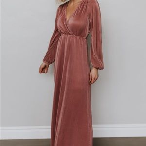 Rose-Venus Pleated Maxi Dress-Baltic Born